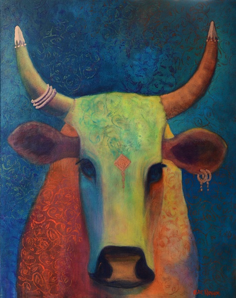 Cow with Eastern style bling